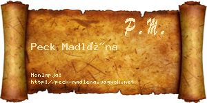Peck Madléna névjegykártya